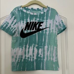 Nike | (4/XS) Kids Teal and White Tie-Dye T-Shirt